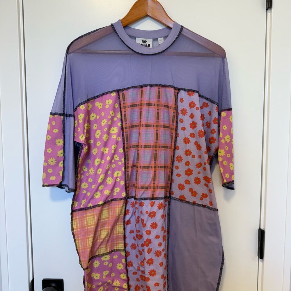 The Ragged Priest Lavender Mesh Mini Bug Dress w/ Sleeves